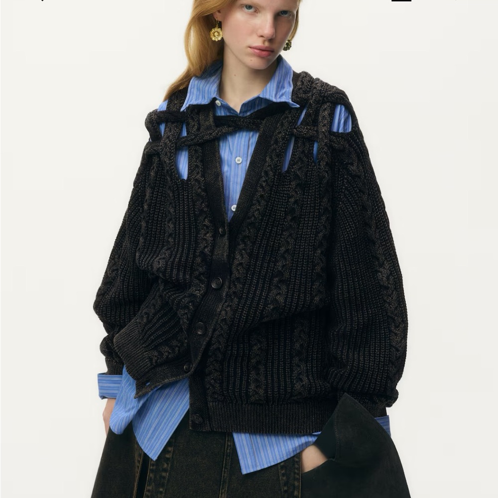 Chic Black Women's Cardigan Glenn Martens H&M